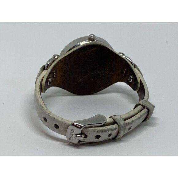 Fossil ES2829 Women's Leather Analog White Dial Quartz Genuine Wrist Watch GE26 - Picture 9 of 11